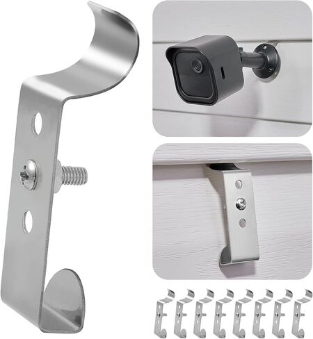 ANDGOO 8 Pack Vinyl Siding Hooks, No Hole Siding Clips with Screws, Vinyl Siding Hangers for Hanging Outdoor, Heavy Duty Outside Camera Mount, for Doorbell, Outdoor Lights & Cables in Kuwait