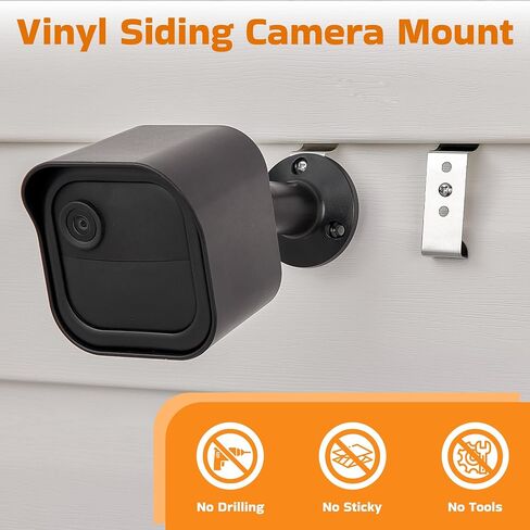 ANDGOO 8 Pack Vinyl Siding Hooks, No Hole Siding Clips with Screws, Vinyl Siding Hangers for Hanging Outdoor, Heavy Duty Outside Camera Mount, for Doorbell, Outdoor Lights & Cables in Kuwait