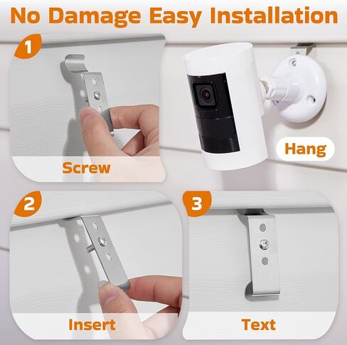 ANDGOO 8 Pack Vinyl Siding Hooks, No Hole Siding Clips with Screws, Vinyl Siding Hangers for Hanging Outdoor, Heavy Duty Outside Camera Mount, for Doorbell, Outdoor Lights & Cables in Kuwait