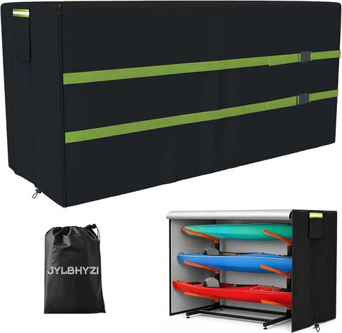Kayak Rack Cover,for 2-4 Levels 10-12ft Kayaks Rack,12.1'L x 3'W x 4.6'H Freestanding Stand Cover Outdoor for Stand of Kayaks, SUPs, Paddleboards & Surfboards Storage,Windproof with 2 Bukcle Strap in Kuwait