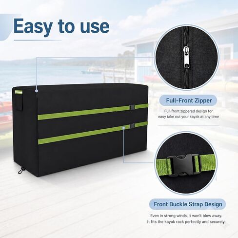 Kayak Rack Cover,for 2-4 Levels 10-12ft Kayaks Rack,12.1'L x 3'W x 4.6'H Freestanding Stand Cover Outdoor for Stand of Kayaks, SUPs, Paddleboards & Surfboards Storage,Windproof with 2 Bukcle Strap in Kuwait