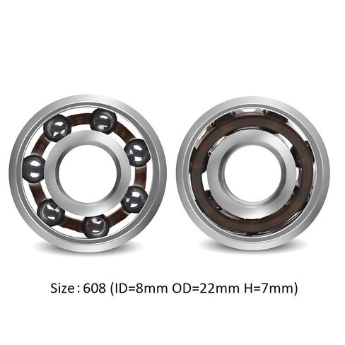 BC Precision 608 Si3N4 Silicon Nitride Ceramic Hybrid Ball Bearings (2 Pack) 8mm x 22mm x 7mm Single Shield – High Speed Low Friction Skateboard Bike Fishing Reel Replacement in Kuwait