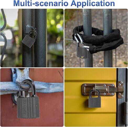 PATIKIL 2 Pcs Weatherproof Padlocks, 1.3 Inch Wide Alloy Steel Outdoor Rustproof Short Beam Locks Vinyl Wrapped Waterproof Pin Tumbler Padlock with Brass Cylinder for Garages, Black in Kuwait