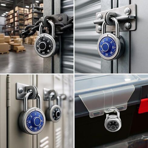 Combination Padlock for Locker – Fixed Dial Lock with Unique Combinations, Black Turntable, for Gym, School, Toolbox & More – Pack of 1 in Kuwait