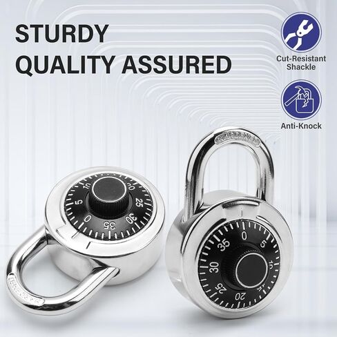 Combination Padlock for Locker – Fixed Dial Lock with Unique Combinations, Black Turntable, for Gym, School, Toolbox & More – Pack of 1 in Kuwait