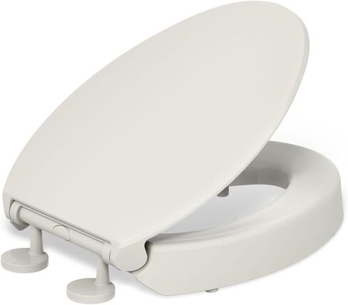 KOHLER 25875-47 Hyten® Elevated Quiet-Close™ elongated toilet seat, Almond in Kuwait