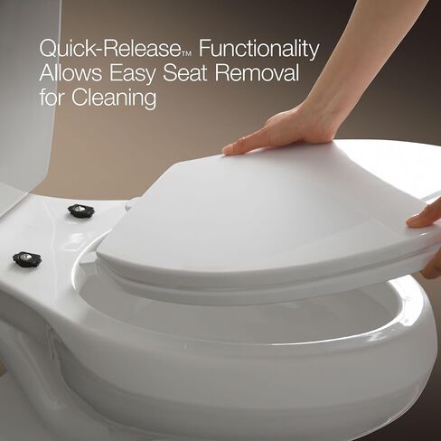 KOHLER 25875-47 Hyten® Elevated Quiet-Close™ elongated toilet seat, Almond in Kuwait