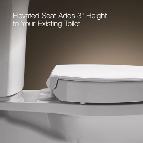 KOHLER 25875-47 Hyten® Elevated Quiet-Close™ elongated toilet seat, Almond in Kuwait