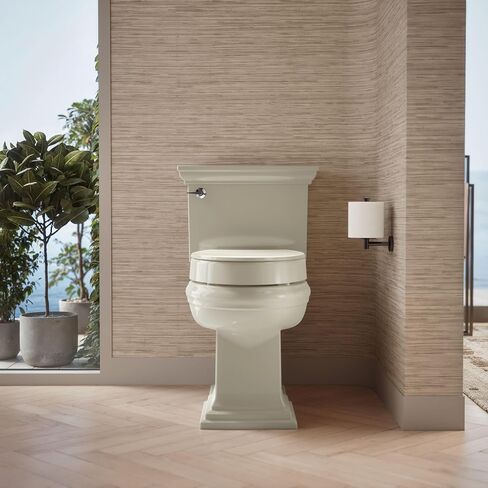 KOHLER 25875-47 Hyten® Elevated Quiet-Close™ elongated toilet seat, Almond in Kuwait