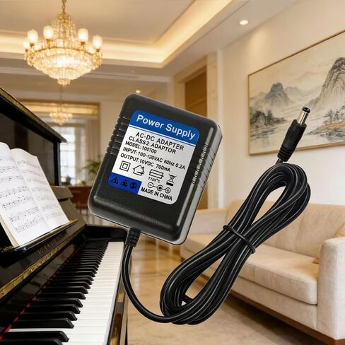 استبدال محول طاقة البيانو الإلكتروني DC10V | لياماها PA-3 PA-3B PA-3C PA-3BU، سلك طاقة طويل للغاية 9.8 قدم/3 متر in Kuwait