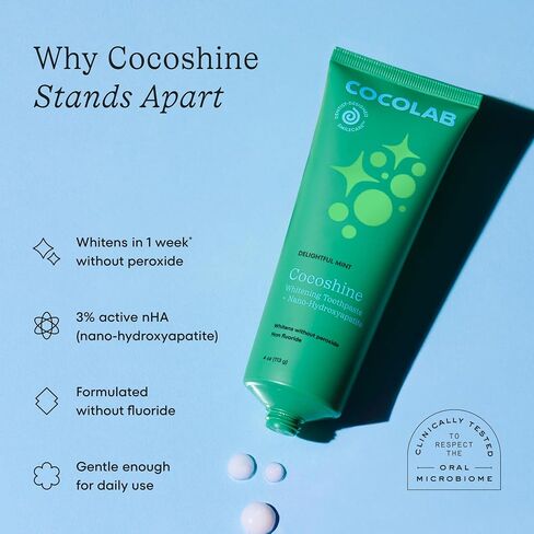 Cocolab Cocofloss Oral-Care Set, 3 Spools Dental Floss & 1 Cocoshine, Woven String Floss with Coconut Oil, Powerful Whitening Toothpaste, Dentist-Designed, Delightful Mint in Kuwait