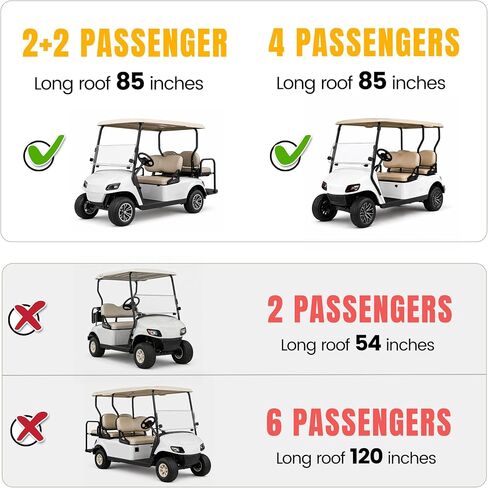 KUAFU سقف علوي عالمي متوافق مع EZGO Club Car Yamaha Golf Cart Sun Top Canopy ممتد قماش الشراع العلوي مع إطار فولاذي أسود in Kuwait
