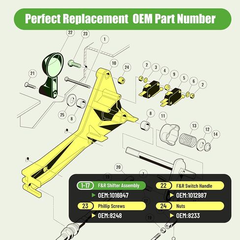 10L0L Golf Cart Forward & Reverse Shifter Assembly Kit for Club Car DS 1992-Up Gas, with Handle & Micro Switch, Replaces OEM 1012987 in Kuwait