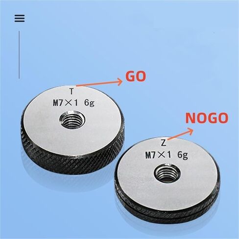1 مجموعة (1 * GO + 1 * NOGO) 6 جرام غير قياسي متري غرامة الأسنان موضوع حلقة قياس دقة أداة قياس M28M29 اليد اليمنى (M29-6g T Z، X 1.25) in Kuwait