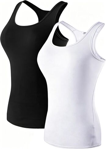 قمصان بدون أكمام للسيدات من Yuerlian Racerback، قمصان رياضية لليوجا بمقاس جاف، قمصان بدون أكمام بطبقة أساسية للجري، مقاس نحيف بدون أكمام in Kuwait
