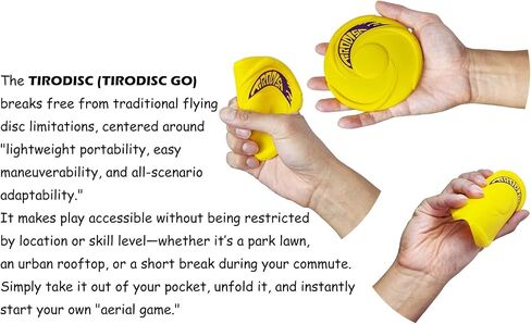 مجموعة أقراص طائر الفريسبي الصغيرة من AMAZING TOYZ Tirodisc GO، قرص جولف من السيليكون الناعم مقاس 12 سم لألعاب الحفلات، الشاطئ، الحديقة، لعبة محمولة بحجم الجيب، سهلة التنظيف وآمنة in Kuwait