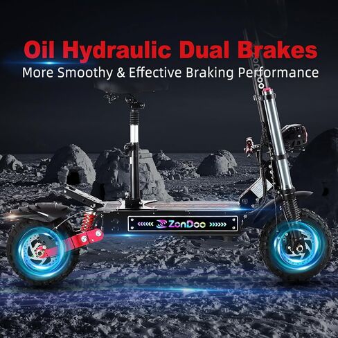 Adult Electric Scooter 55MPH Fast 6000W Dual Motors 60 Miles Long Range Off Road All Terrain Oil Hydraulic Brake Dual Suspension Sports ZonDoo ZO03 Scooter Electric for Heavy Duty Adults in Kuwait