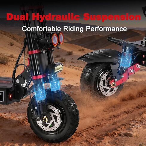Adult Electric Scooter 55MPH Fast 6000W Dual Motors 60 Miles Long Range Off Road All Terrain Oil Hydraulic Brake Dual Suspension Sports ZonDoo ZO03 Scooter Electric for Heavy Duty Adults in Kuwait