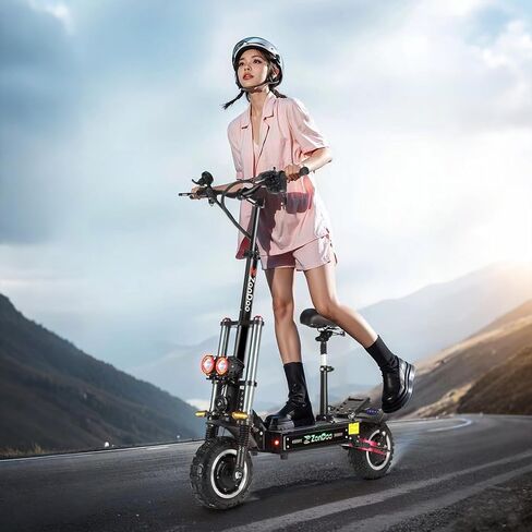 Adult Electric Scooter 55MPH Fast 6000W Dual Motors 60 Miles Long Range Off Road All Terrain Oil Hydraulic Brake Dual Suspension Sports ZonDoo ZO03 Scooter Electric for Heavy Duty Adults in Kuwait