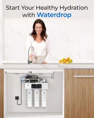 فلتر Waterdrop RT-2CFCB، بديل لنظام فلتر المياه التناضح العكسي Waterdrop T3-C (𝐂𝐅*𝟐 + 𝐂𝐁*𝟏)، مجموعة لمدة عام واحد in Kuwait