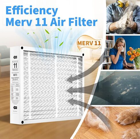 2 حزمة X6673 20x25x5 فلتر هواء بديل للينوكس X6673 HCF20-11، FC100A1037، نظام التدفئة والتهوية وتكييف الهواء للفرن، MERV 11، الحجم الفعلي: 19.75 × 24.75 × 4.38 بوصة in Kuwait