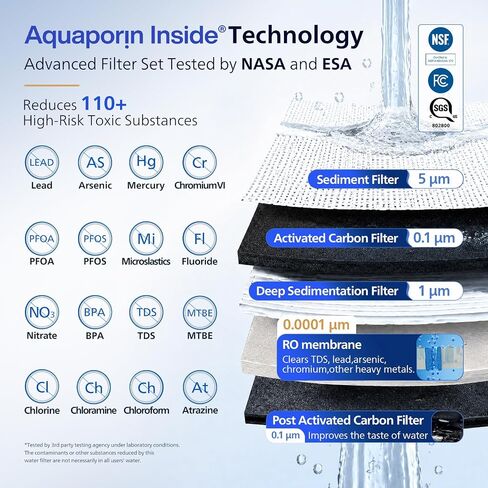 Philips 600 GPD Reverse Osmosis Water Filter, Low Filter Cost & Self-Cleaning RO System, 2.3:1 Pure to Drain Under Sink, Tankless RO Water Filtration, Reduces TDS, NSF/ANSI 372 Certified, AUT9360 in Kuwait