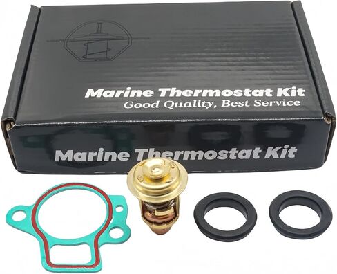 825212001 Outboard Thermostat Repair Kit for Mercury 25-40 HP Boat Motors | 140°F / 60°C, Fits Marine 25 30 40 HP Carb EFI 3 Cyl Engines, Replaces 855676A1, 825212, 825212001, Sierra 18-3642, 18-0835 in Kuwait