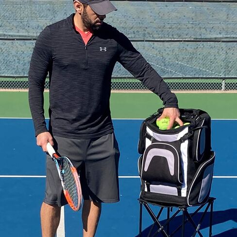 Rover Sports The Packhopper - Tennis Backpack and Ball Hopper in One - Tennis Ball Cart - Tennis Racket Bag and Ball Picker Upper also available for Pickleball in Kuwait