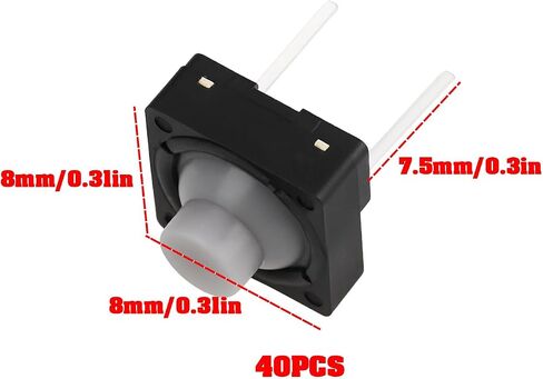 40Pcs 2Pin Panel PCB Silica Gel Tactile Tact Push Button Switch 8x8mm for Electronic Products Household Appliances in Kuwait