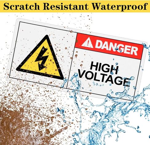 3 PCS High Voltage Warning Stickers, Self Adhesive Electrical Labels, Waterproof UV Resistant Safety Signs for Electrical Equipment in Kuwait