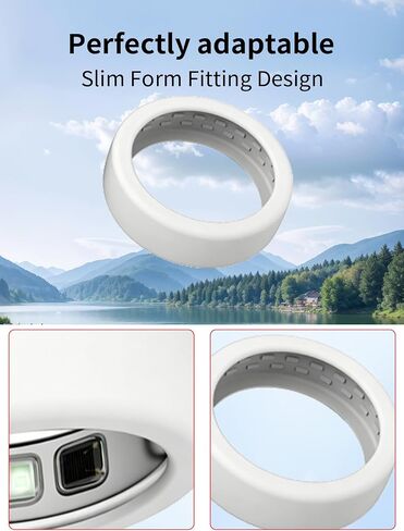 for OURA Ring5 Silicone Ring Protector,BOVUGAC Ultra-Thin Elastic Smart Ring Sleeve,Waterproof Anti-Drop, Compatible with OURA Ring 5,All Round Protection.(Size:10~13)-Black+White in Kuwait