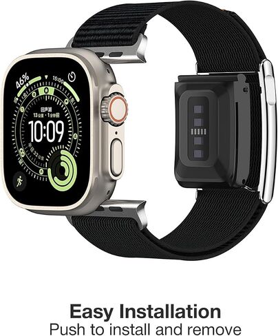 حزام كومبو رياضي من النايلون مع حافظة معدنية ممتصة للصدمات لساعة WHOOP 5.0 وساعة Apple، حزام بديل مزدوج الجهاز قابل للتعديل لـ 38/40/41/42(S10) ملم in Saudi Arabia