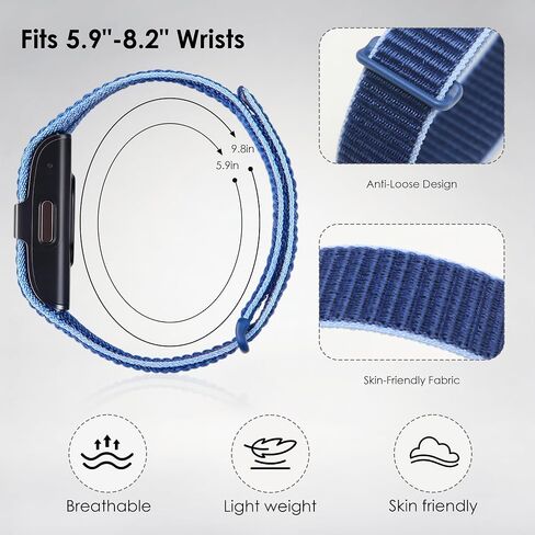 5 Pack Breathable Nylon Loop Sport Hume Band Replacement Strap, Compatible with Hume Band Fitness Women Men in Kuwait