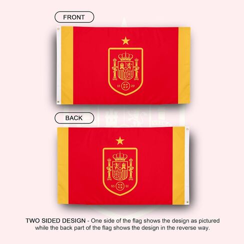 Desert Cactus Royal Spanish Football Federation Flag - 3 x 5 Feet RFEF La Roja Football Soccer Banner, Indoor/Outdoor Durable Fabric, 100% Polyester Design (Design C) in Kuwait