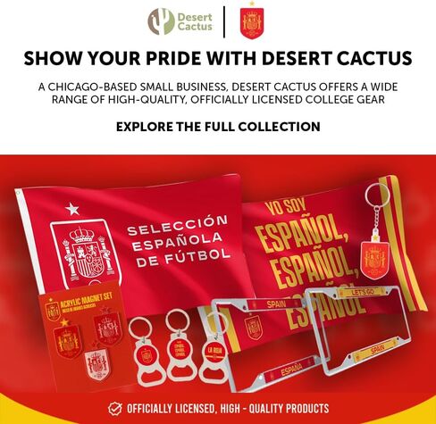 Desert Cactus Royal Spanish Football Federation Flag - 3 x 5 Feet RFEF La Roja Football Soccer Banner, Indoor/Outdoor Durable Fabric, 100% Polyester Design (Design C) in Kuwait