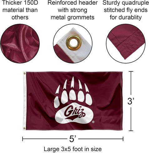 Montana Grizzlies Paw Logo 3x5 Grommet Flag in Kuwait