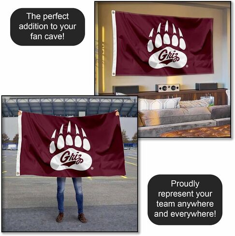 Montana Grizzlies Paw Logo 3x5 Grommet Flag in Kuwait