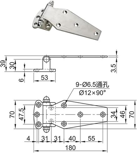 304 Stainless Steel Heavy Duty Bearings Hinge for Flat Doors On Refrigerated Trucks Industrial Machinery Equipment 1Pcs in Kuwait