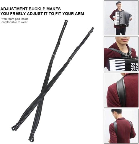 Accordion Shoulder Strap, Adjustable PU Leather Arm Strap for Musicians Comfortable Stage Performance Practice Use in Kuwait