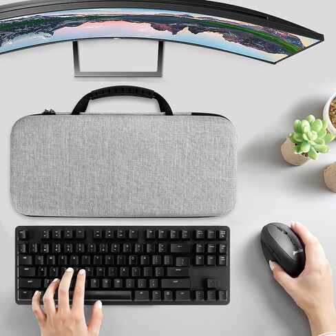 حقيبة سفر صلبة من Linkidea للوحة المفاتيح السلكية/اللاسلكية TKL Tenkeyless، حقيبة حمل صندوق تخزين واقية للكمبيوتر 87 مفتاحًا (رمادي) in Kuwait