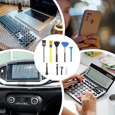 Keyboard Cleaning Kit 3-in-1, 10-Piece Handheld Dust Remover with Soft Brushes for Electronics, Office and Home, Colorful in Kuwait