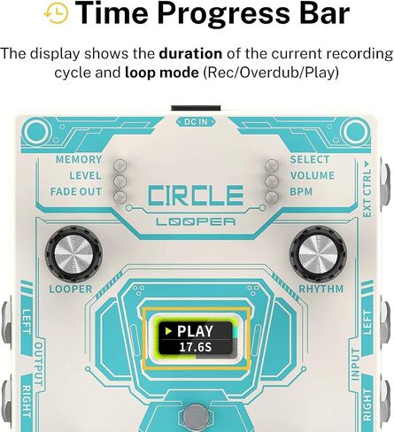 Donner DPA-1 Guitar Pedal Power Supply Adapter and Circle Looper Pedal Drum Machine in Kuwait