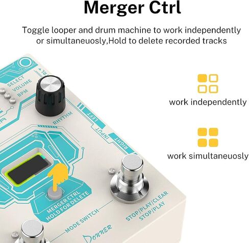 Donner DPA-1 Guitar Pedal Power Supply Adapter and Circle Looper Pedal Drum Machine in Kuwait