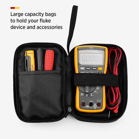 KingSung Zippered Soft Carrying Meter Case Bundle with Magnet Hanger Kit for Fluke 117/116/115/114/113 Digital Multimeter Many More, with Thick Wrist Strap and Built-in Shock-Proof Cotton in Saudi Arabia