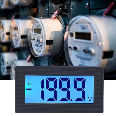 الفولتميتر الرقمي، مقياس الجهد بشاشة LCD احترافية مع إضاءة خلفية زرقاء للكهربائيين وفنيي التدفئة والتهوية وتكييف الهواء، مادة ABS 78 × 42 × 25 مم حجم صغير in Kuwait