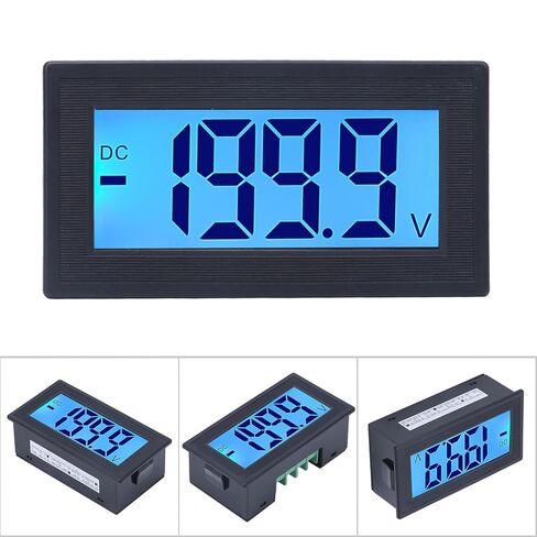 الفولتميتر الرقمي، مقياس الجهد بشاشة LCD احترافية مع إضاءة خلفية زرقاء للكهربائيين وفنيي التدفئة والتهوية وتكييف الهواء، مادة ABS 78 × 42 × 25 مم حجم صغير in Kuwait