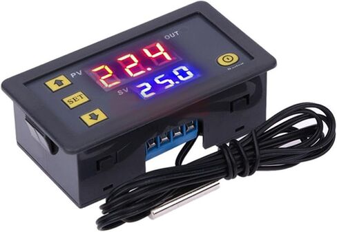 جهاز التحكم في درجة الحرارة W3230، وحدة تبديل ترموستات العرض الرقمي، مع مسبار 1 متر، لنطاق التحكم في درجة الحرارة من 50 إلى 110 درجة مئوية (110 فولت - 220 فولت) in Kuwait