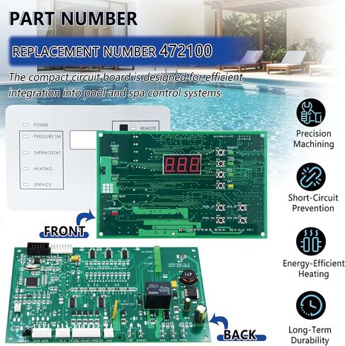 Upgraded 472100 Digital Display Temperature Controller Circuit Board | Fit for Pentair MiniMax NT LN STD TSI 200,250,300,400 Series Pool & Spa Heater, Includes New Keypad for 6800 DDTC Mini MAX NT in Kuwait
