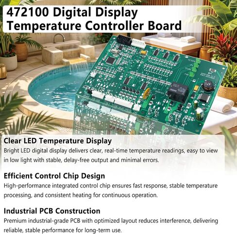 Upgraded 472100 Digital Display Temperature Controller Circuit Board | Fit for Pentair MiniMax NT LN STD TSI 200,250,300,400 Series Pool & Spa Heater, Includes New Keypad for 6800 DDTC Mini MAX NT in Kuwait