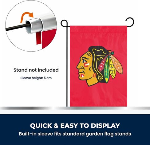 علم الحديقة الفاخر لفريق NHL من Party Animal، نايلون، سياتل كراكن | نايلون مزدوج الخياطة مع شعار الفريق وأكمام مخيطة؛ ديكور منزلي خارجي للفناء أو الشرفة أو الحديقة؛ 12.5 × 18 بوصة in Kuwait